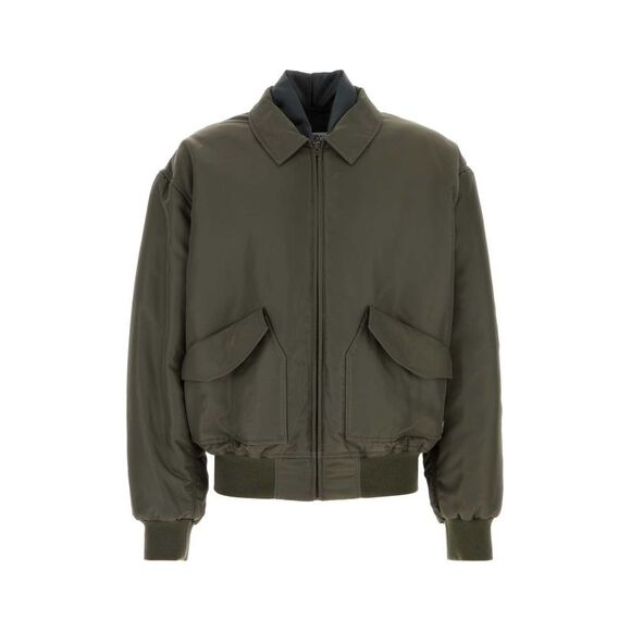 MM6 MAISON MARGIELA Other - Mm6 Maison Margiela Men Olive Green Nylon Bomber Jacket